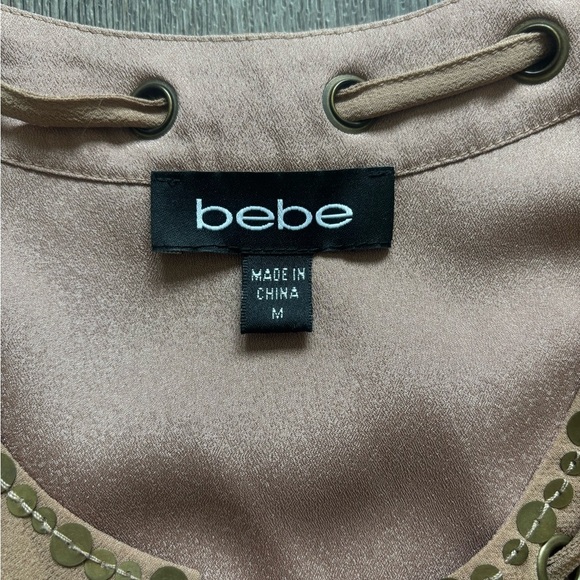 Bebe Beige Blouse with Metallic Details - Picture 2 of 5